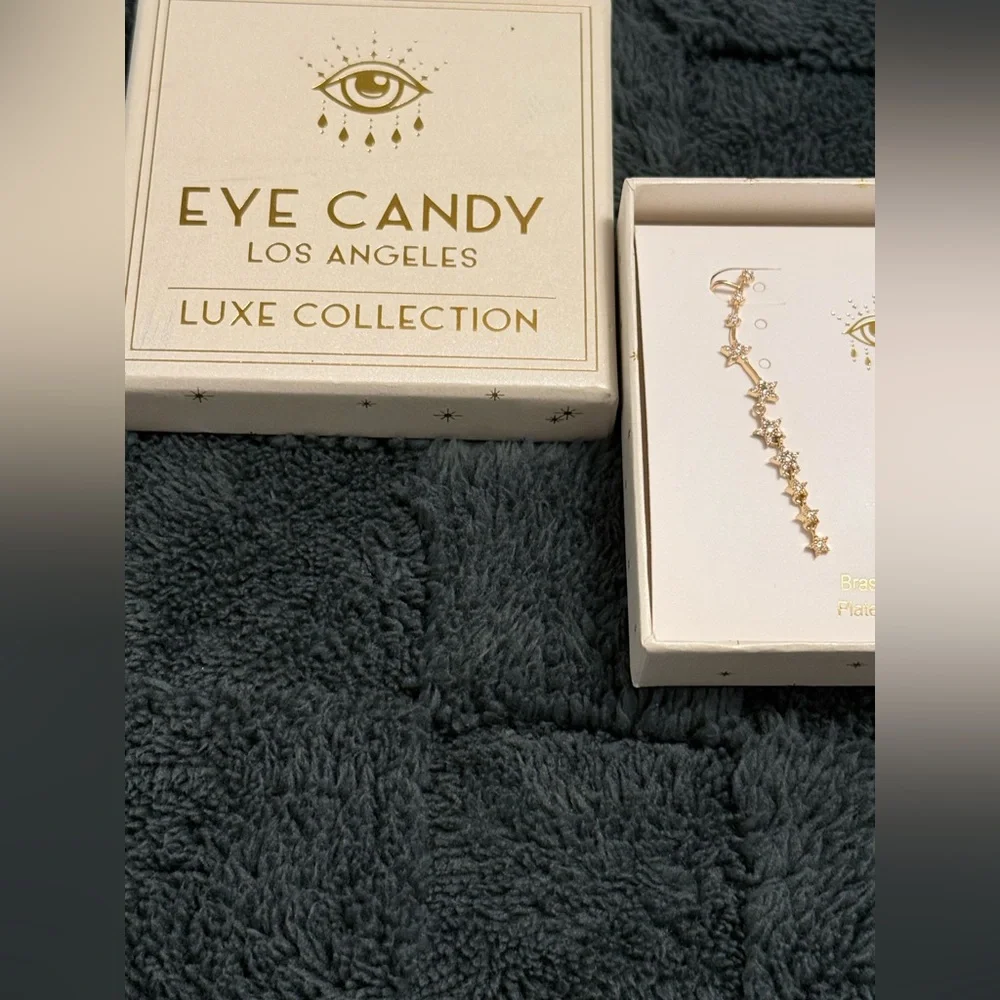 Eye Candy Star Ear Climber Earrings with CZ Stones - Picture 3 of 5